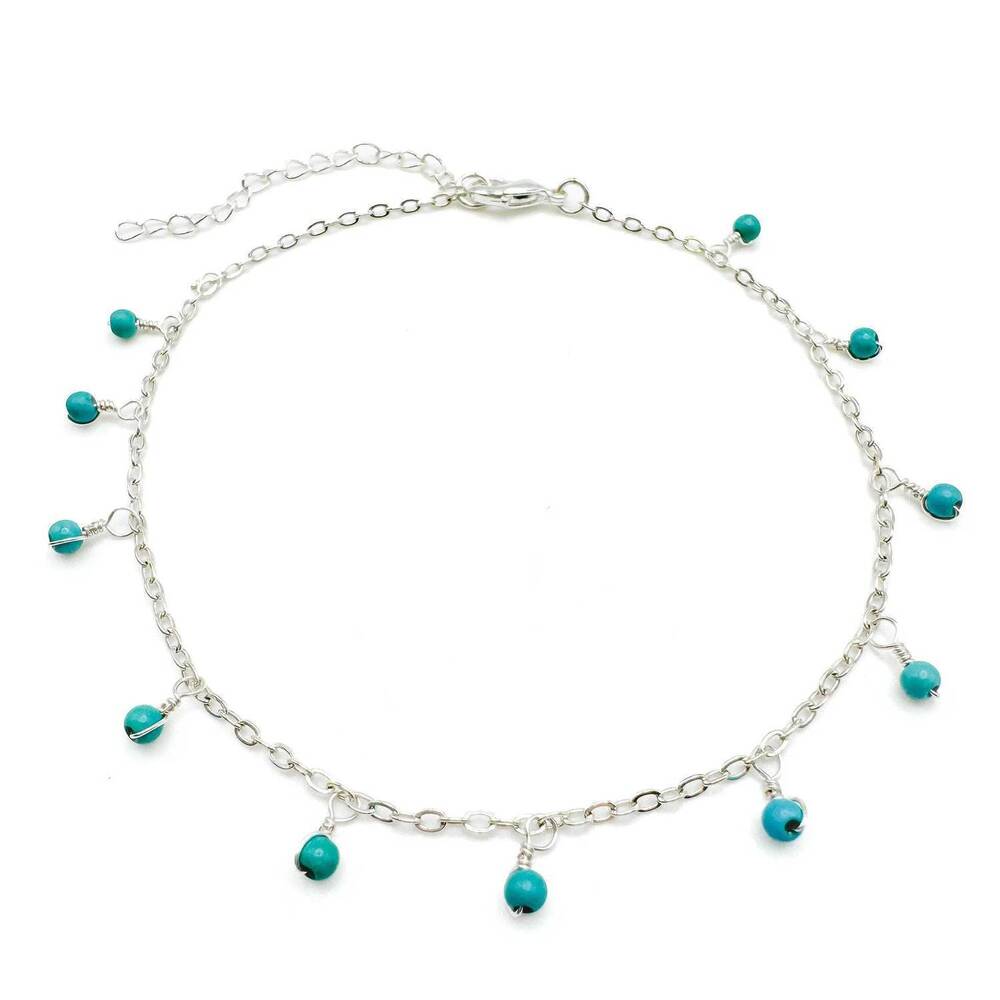 NEW ALEGRIA women's make waves anklet in turquoise